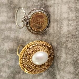 Vintage Scarf Clasp Gold, Silver Color